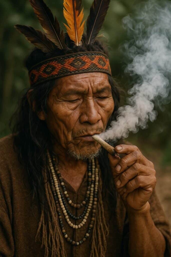 Chamán fumando